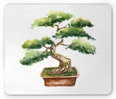 Watercolor Bonsai Hand Drawn Mouse Pad