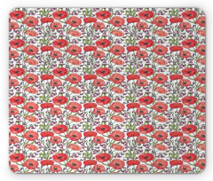 Poppy Blossoms Garden Mouse Pad