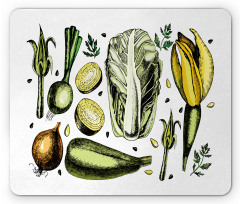 Vegan Diet Theme Mouse Pad