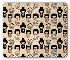 Little Kokeshi Dolls Mouse Pad