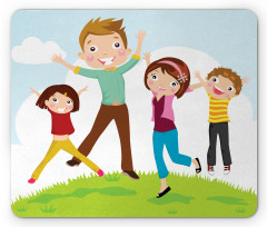 Happy Mom Dad and Kids Mouse Pad