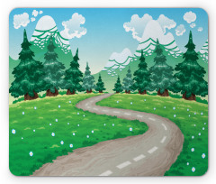 Pathway Among Pine Trees Mouse Pad