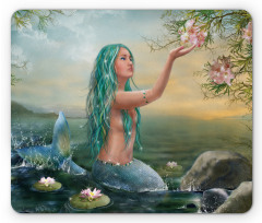 Mermaid and Magnolias Mouse Pad