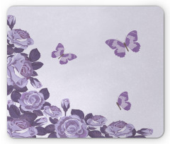 Bridal Roses Butterflies Mouse Pad
