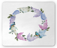 Flower Wreath and Bird Mouse Pad
