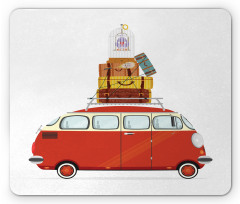 Cartoon Retro Minivan Mouse Pad