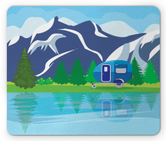 Cartoon Lake Landscape Mouse Pad