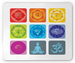 Round Edges Figures Yoga Mouse Pad