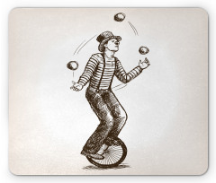 Juggler Clown on Wheel Mouse Pad