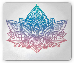 Tribal Boho Lotus Flower Mouse Pad