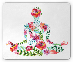 Silhouette with Flowers Mouse Pad