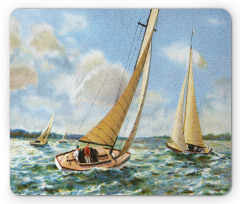 Sailing Wavy Sea Mouse Pad