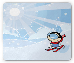 Skiing Boy Sunshine Mouse Pad