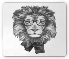 Hipster Animal in Glasses Mouse Pad