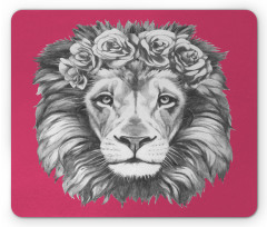 Wild Animal Floral Wreath Mouse Pad