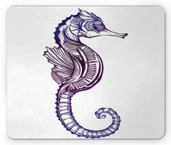 Boho Seahorse Tattoo Mouse Pad