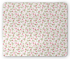 Top View Roses and Buds Mouse Pad