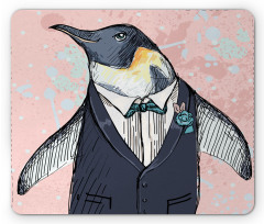 Funny Gentleman Penguin Mouse Pad