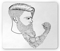 Serious Man Fist Beard Mouse Pad