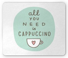 Coffee Words Heart Mouse Pad