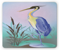 Heron with Reed Water Mouse Pad