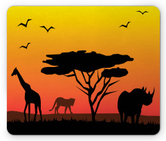 Silhouette of Animals Mouse Pad