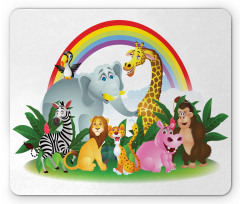 Animals Under Rainbow Mouse Pad