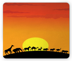 Animals Sun Silhouette Mouse Pad