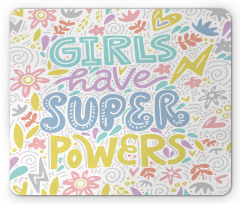 Boho Floral Girl Power Mouse Pad