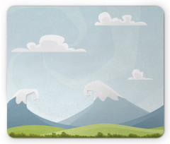 Cartoon Mountains Idyllic Mouse Pad