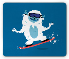 Yeti Snowboard Winter Mouse Pad