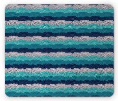 Ornamental Waves in Blue Tones Mouse Pad