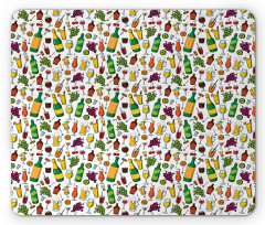 Doodle Party Beverages Mouse Pad