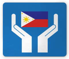Hands Showing Flag Mouse Pad