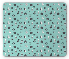 Christmas Elements Garland Mouse Pad