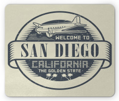 Stamp Airplane Welcome Mouse Pad