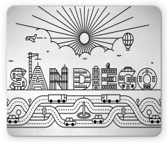 City Typography Letters Mouse Pad