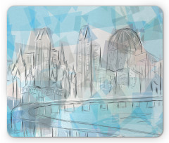 Abstract City Silhouette Mouse Pad