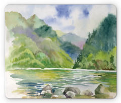 Summer River with Trees Mouse Pad