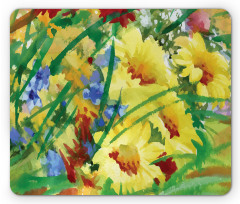 Watercolor Flower Field Mouse Pad