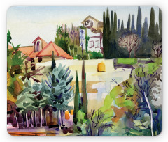 Tuscany Village Scenery Mouse Pad