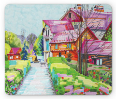 Rural Old Village Houses Mouse Pad