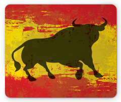 Bull Silhouette on Flag Mouse Pad