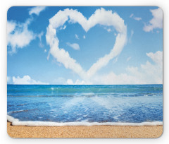 Clouds Heart Shape Mouse Pad