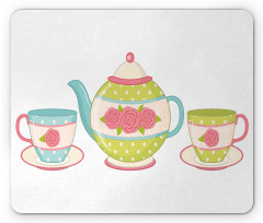 Classic Porcelain Floral Teapot Mouse Pad