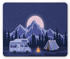 Family Adventure Camping Forest Mouse Pad