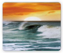 Sunset over Wavy Ocean Mouse Pad