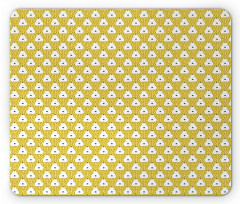 Halved Fruit Motifs with Dots Mouse Pad