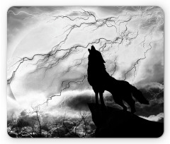 Howling Under Full Moon Mouse Pad