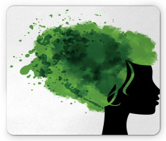 Tree Bushes Green Hair Mouse Pad